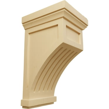 Ekena Millwork 7"W x 7 1/2"D x 13"H Fluted Corbel, Alder