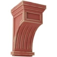 thumbnail image 1 of Ekena Millwork 7"W x 7 1/2"D x 13"H Fluted Wood Vintage Decor Corbel, Salvage Red, 1 of 6
