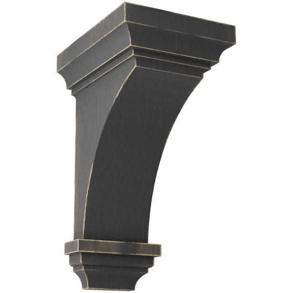 Ekena Millwork 7"W x 7 3/4"D x 14"H Jumbo Jefferson Wood Vintage Decor Corbel, Black