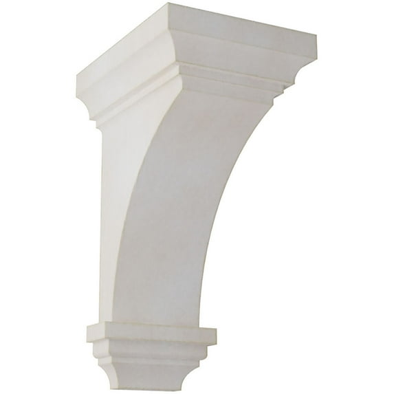 Ekena Millwork 7"W x 7 3/4"D x 14"H Jumbo Jefferson Wood Vintage Decor Corbel, Chalk Dust White
