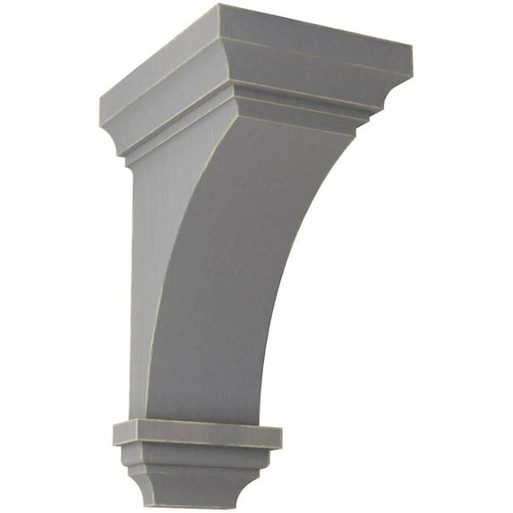 Ekena Millwork 7"W x 7 3/4"D x 14"H Jumbo Jefferson Wood Vintage Decor Corbel, Pebble Grey