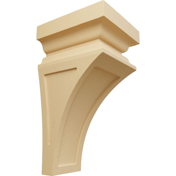 Ekena Millwork 7"W x 7 3/4"D x 14"H Jumbo Nevio Wood Corbel, Alder