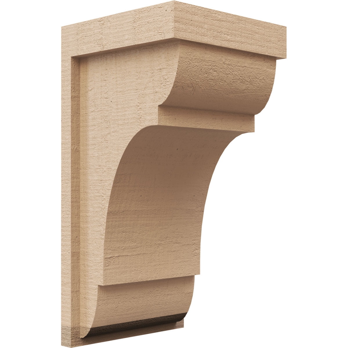 7"W x 7"D x 14"H Wide Bryant Rough Cedar Woodgrain TimberThane Corbel, Primed Tan