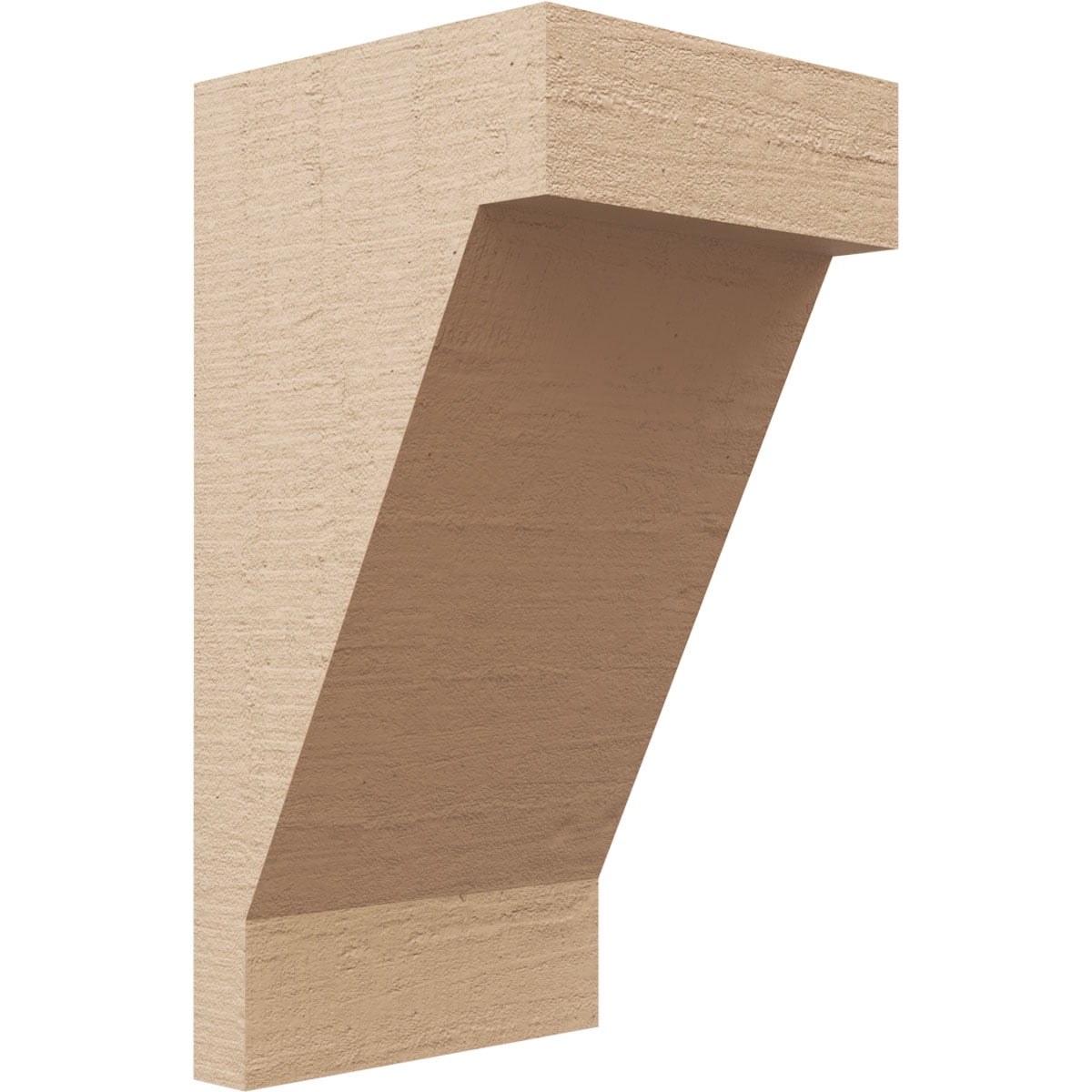 7"W x 7"D x 14"H Wide Burlington Rough Cedar Woodgrain TimberThane Corbel, Primed Tan