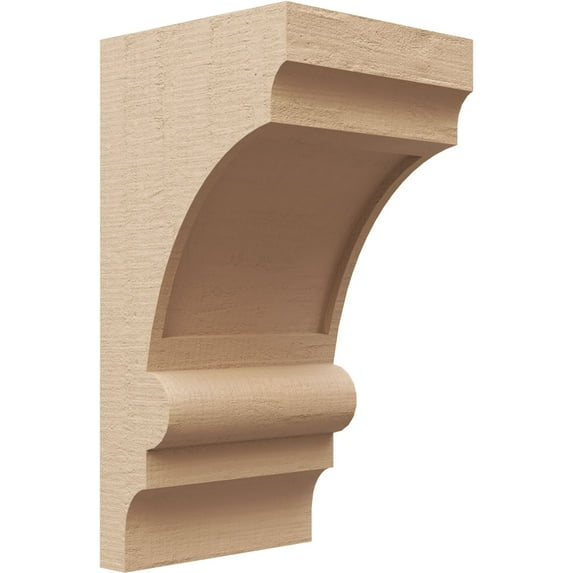 7"W x 7"D x 14"H Wide Diane Rough Cedar Woodgrain TimberThane Corbel, Primed Tan
