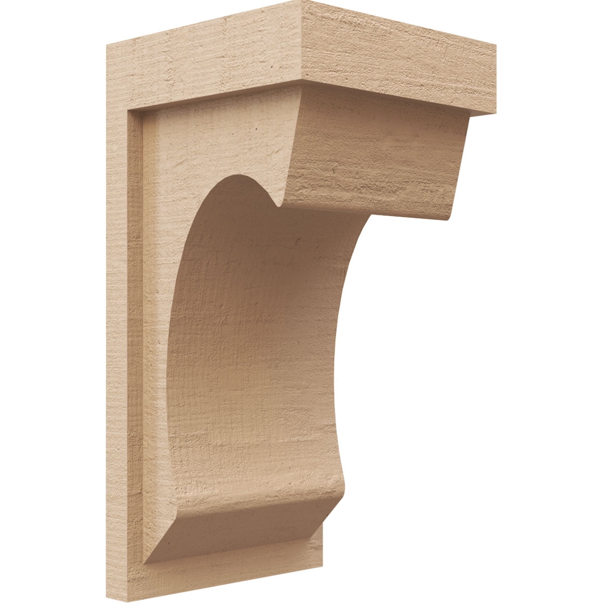 7"W x 7"D x 14"H Wide Emerson Rough Cedar Woodgrain TimberThane Corbel, Primed Tan
