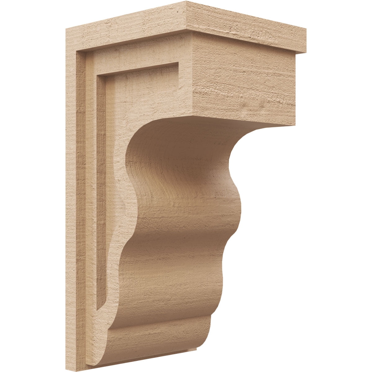 7"W x 7"D x 14"H Wide Highland Rough Cedar Woodgrain TimberThane Corbel, Primed Tan
