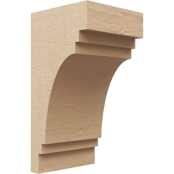 7"W x 7"D x 14"H Wide Pescadero Rough Cedar Woodgrain TimberThane Corbel, Primed Tan