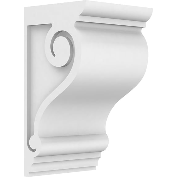 Ekena Millwork 7"W x 7"D x 14"H Standard Scroll Architectural Grade PVC Corbel