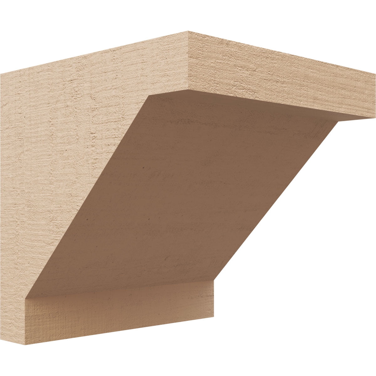 7"W x 7"D x 7"H Wide Burlington Rough Cedar Woodgrain TimberThane Corbel, Primed Tan