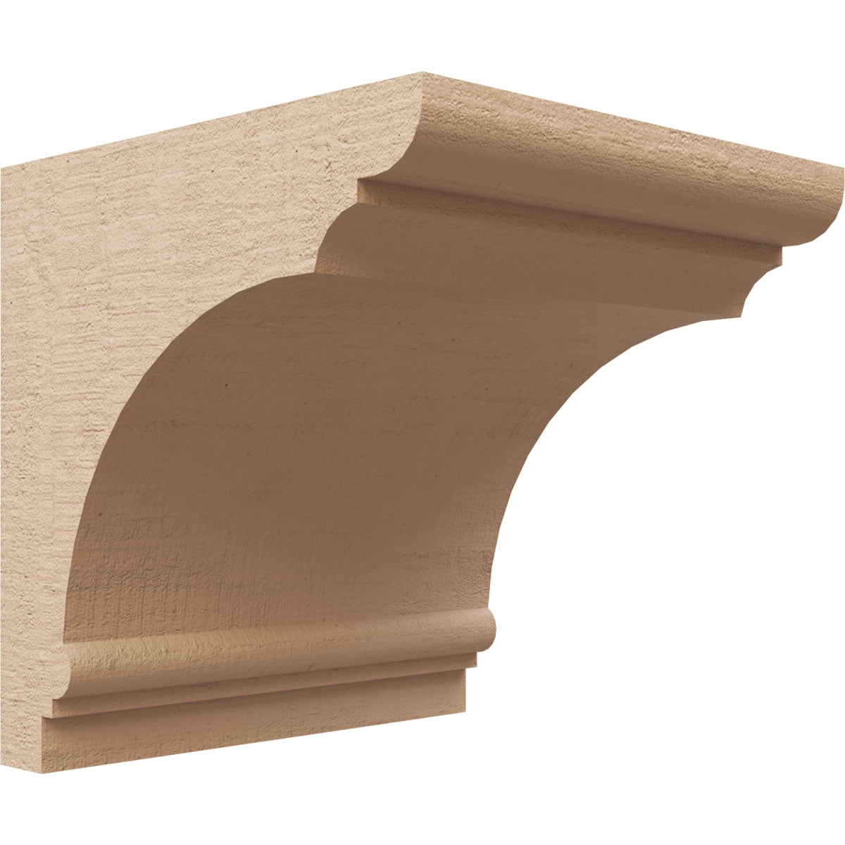 7"W x 7"D x 7"H Wide Hughes Rough Cedar Woodgrain TimberThane Corbel, Primed Tan