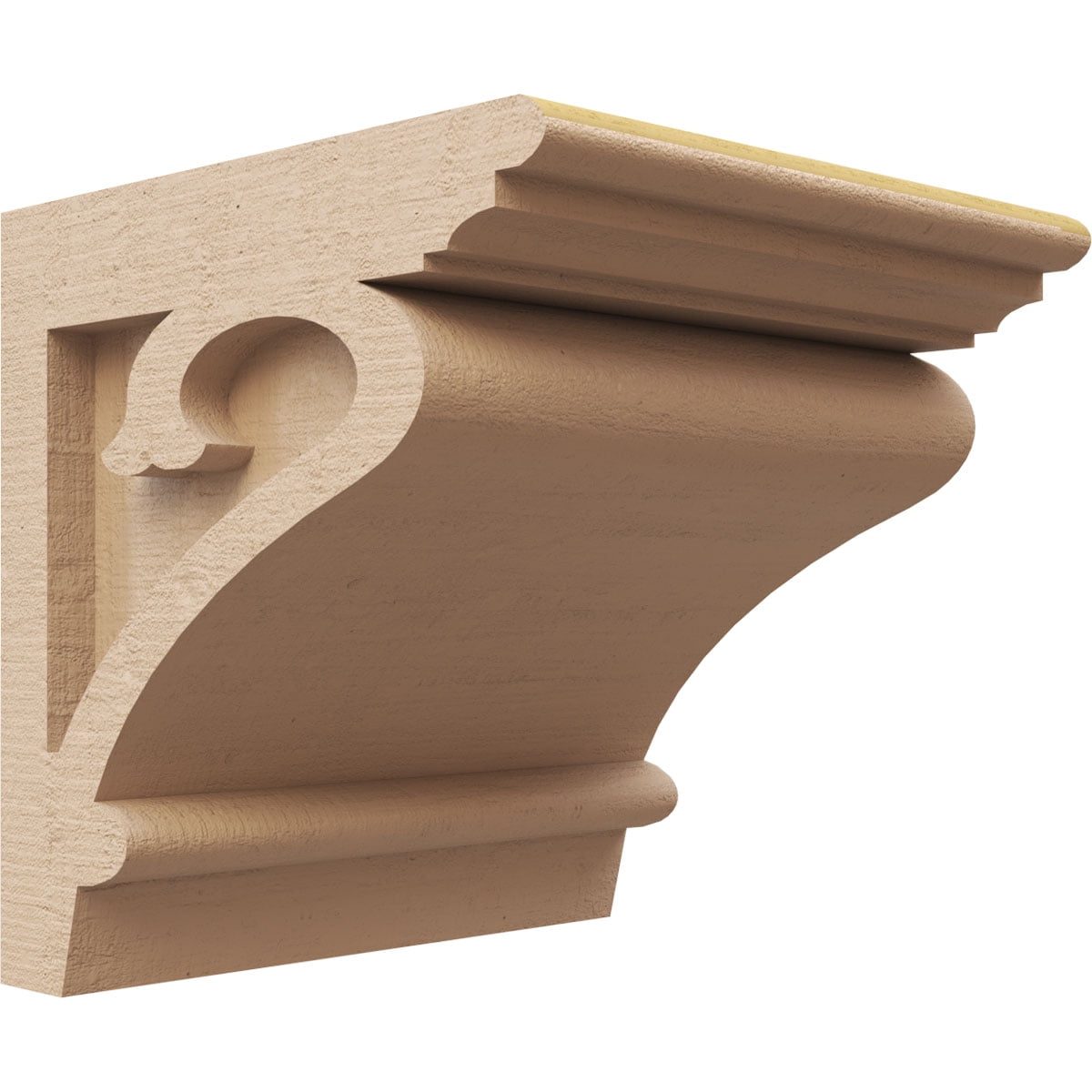 7"W x 7"D x 7"H Wide Mayflower Rough Cedar Woodgrain TimberThane Corbel, Primed Tan