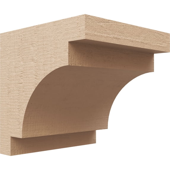 7"W x 7"D x 7"H Wide Mediterranean Rough Cedar Woodgrain TimberThane Corbel, Primed Tan