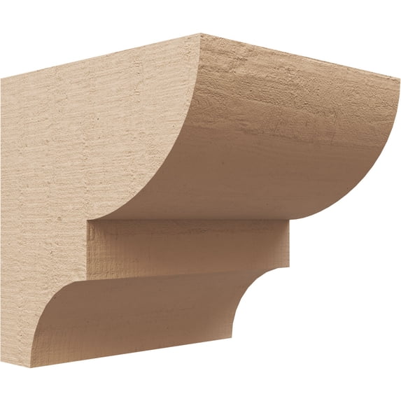 7"W x 7"D x 7"H Wide Ridgewood Rough Cedar Woodgrain TimberThane Corbel, Primed Tan