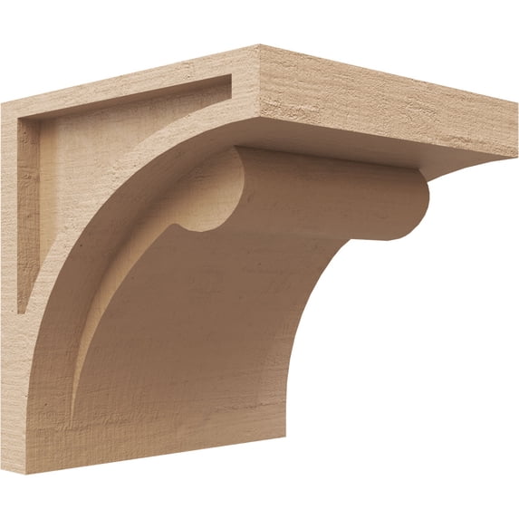 7"W x 7"D x 7"H Wide Viola Rough Cedar Woodgrain TimberThane Corbel, Primed Tan
