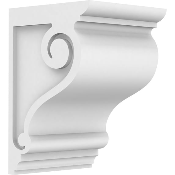 Ekena Millwork 7"W x 8"D x 12"H Standard Scroll Architectural Grade PVC Corbel