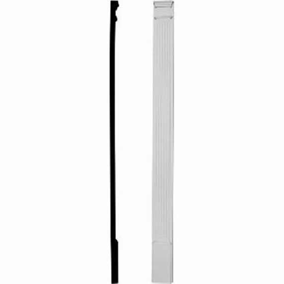 Ekena Millwork 7"W x 96"H x 2 1/4"D with 13 1/4" Attached Plinth, Fluted Pilaster (each)