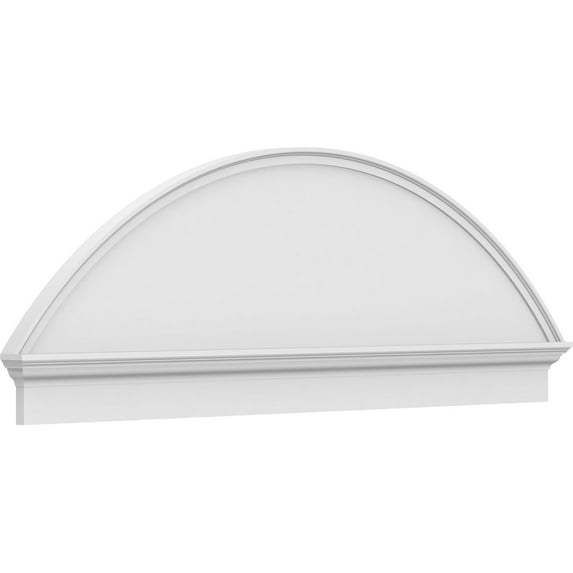 Ekena Millwork 70"W x 24-3/8"H x 2-3/4"P Segment Arch Smooth Architectural Grade PVC Combination Pediment