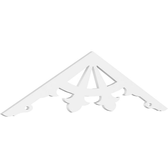 Ekena Millwork 72"W x 18"H x 1"P (6/12) Pitch Riley Architectural Grade PVC Gable Pediment