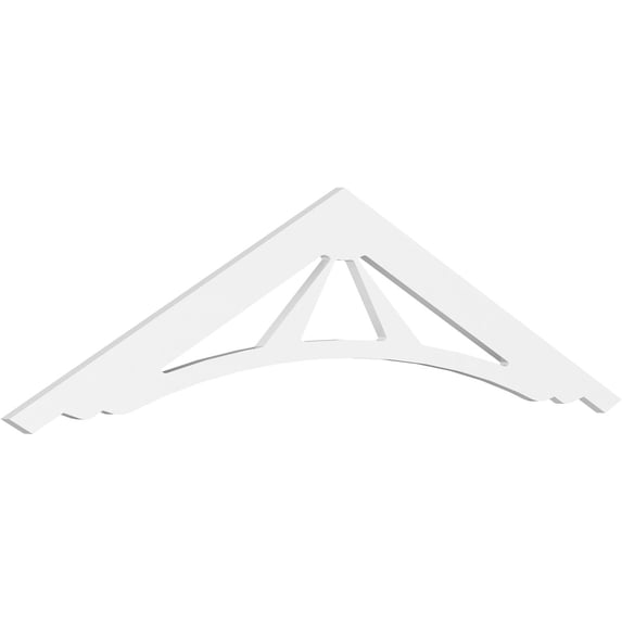 Ekena Millwork 72"W x 18"H x 1"P (6/12) Pitch Stanford Architectural Grade PVC Gable Pediment