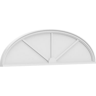 Ekena Millwork 72"W x 19"H x 2"P Elliptical 3 Spoke Architectural Grade PVC Pediment