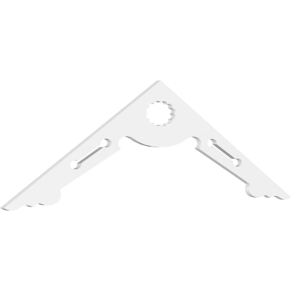 Ekena Millwork 72"W x 21"H x 1"P (7/12) Pitch Cena Architectural Grade PVC Gable Pediment
