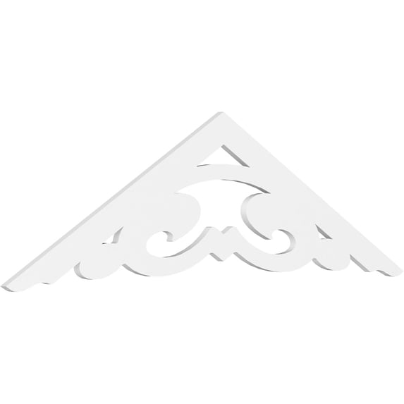 Ekena Millwork 72"W x 21"H x 1"P (7/12) Pitch Preston Architectural Grade PVC Gable Pediment