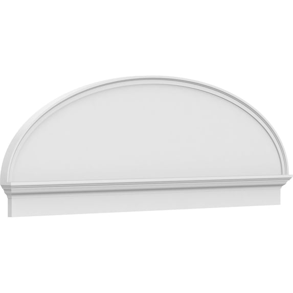 Ekena Millwork 72"W x 24-7/8"H x 2-3/4"P Elliptical Smooth Architectural Grade PVC Combination Pediment