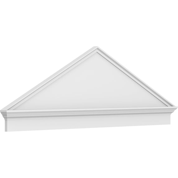 Ekena Millwork 72"W x 24-7/8"H x 2-3/4"P (Pitch 6/12) Peaked Cap Smooth Architectural Grade PVC Combination Pediment