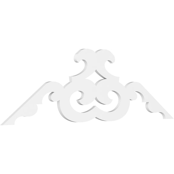 Ekena Millwork 72"W x 24"H x 1"P (8/12) Pitch Benson Architectural Grade PVC Gable Pediment