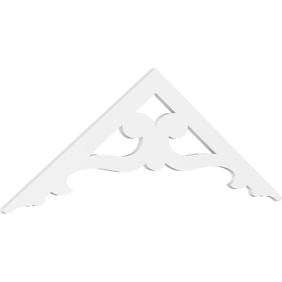 Ekena Millwork 72"W x 24"H x 1"P (8/12) Pitch Brontes Architectural Grade PVC Gable Pediment