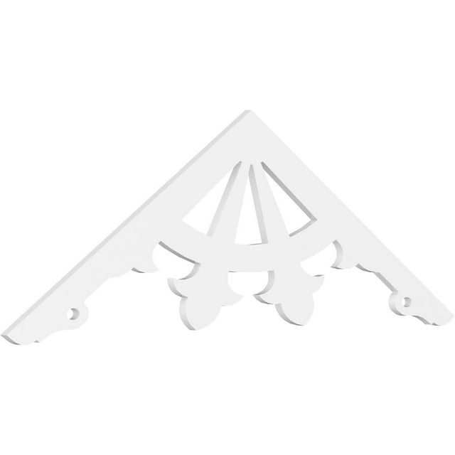 Ekena Millwork 72"W x 24"H x 1"P (8/12) Pitch Riley Architectural Grade PVC Gable Pediment