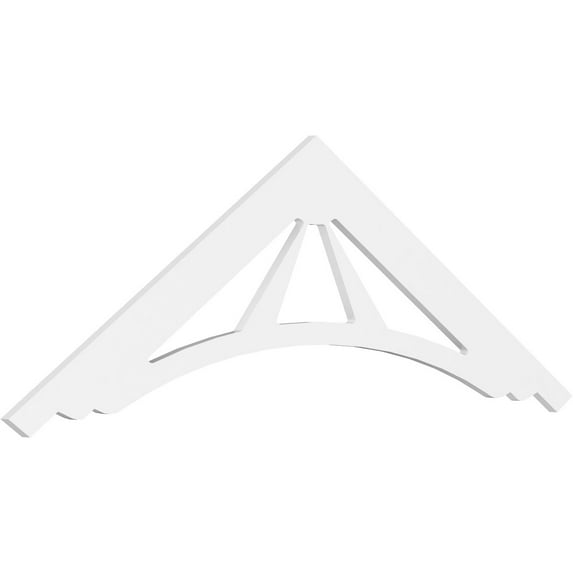 Ekena Millwork 72"W x 24"H x 1"P (8/12) Pitch Stanford Architectural Grade PVC Gable Pediment