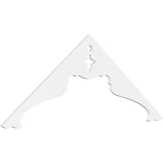 Ekena Millwork 72"W x 27"H x 1"P (9/12) Pitch Heath Architectural Grade PVC Gable Pediment