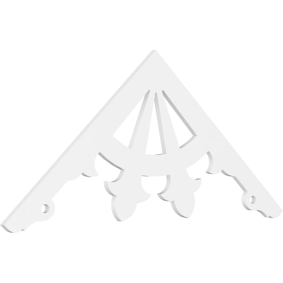 Ekena Millwork 72"W x 30"H x 1"P (10/12) Pitch Riley Architectural Grade PVC Gable Pediment