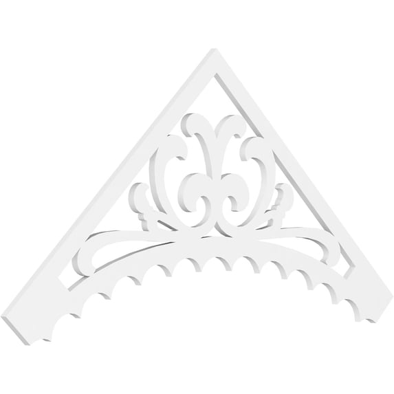 Ekena Millwork 72"W x 33"H x 1"P (11/12) Pitch Genova Architectural Grade PVC Gable Pediment