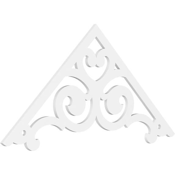 Ekena Millwork 72"W x 33"H x 1"P (11/12) Pitch Hurley Architectural Grade PVC Gable Pediment