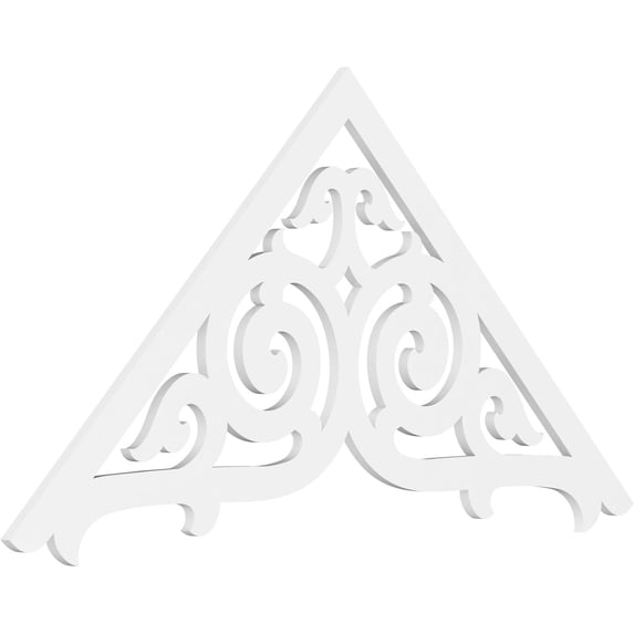 Ekena Millwork 72"W x 36"H x 1"P (12/12) Pitch Athens Architectural Grade PVC Gable Pediment