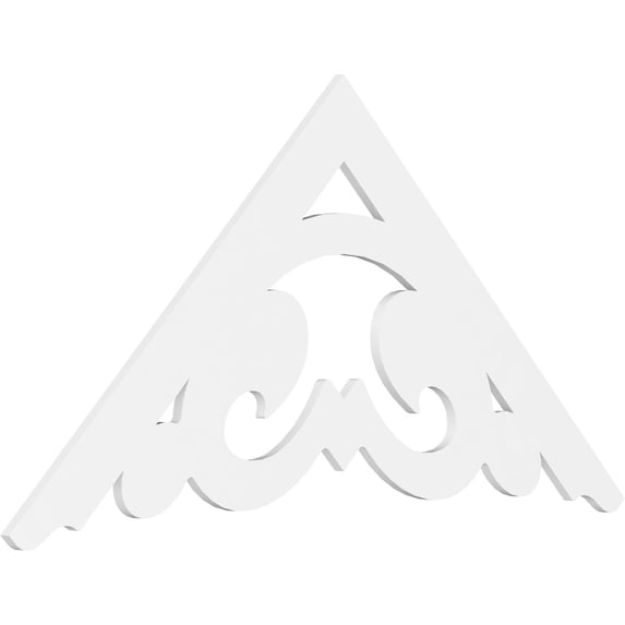 Ekena Millwork 72"W x 36"H x 1"P (12/12) Pitch Preston Architectural Grade PVC Gable Pediment