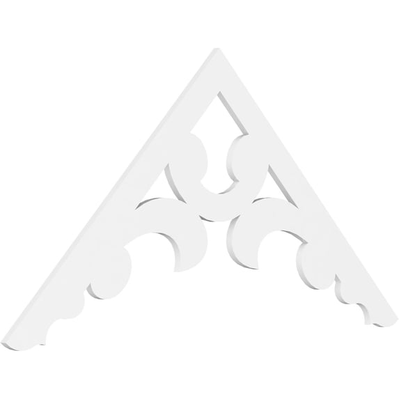 Ekena Millwork 72"W x 36"H x 1"P (12/12) Pitch Vienna Architectural Grade PVC Gable Pediment