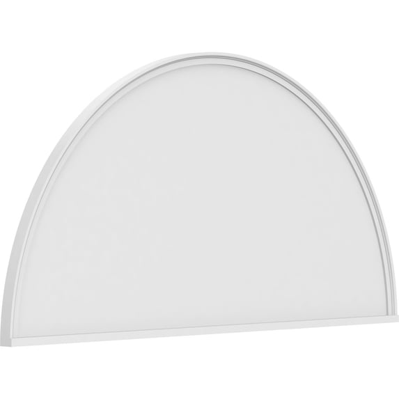 Ekena Millwork 72"W x 36"H x 2"P Half Round Smooth Architectural Grade PVC Pediment