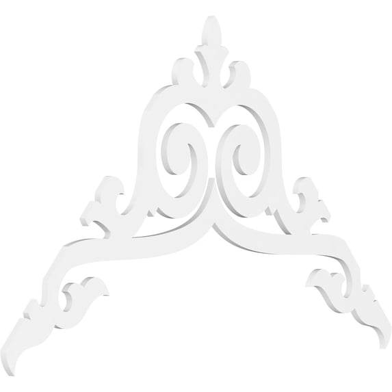 Ekena Millwork 72"W x 42"H x 1"P (14/12) Pitch Baile Architectural Grade PVC Gable Pediment