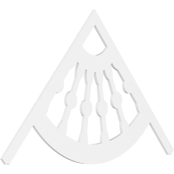 Ekena Millwork 72"W x 42"H x 1"P (14/12) Pitch Classic Wagon Wheel Architectural Grade PVC Gable Pediment