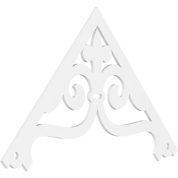Ekena Millwork 72"W x 42"H x 1"P (14/12) Pitch Finley Architectural Grade PVC Gable Pediment