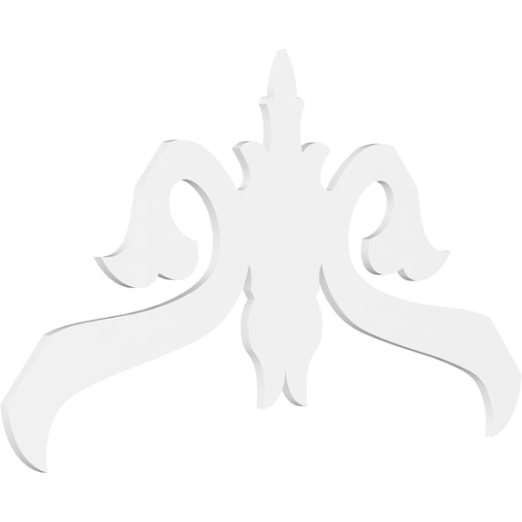 Ekena Millwork 72"W x 42"H x 1"P (14/12) Pitch Florence Architectural Grade PVC Gable Pediment