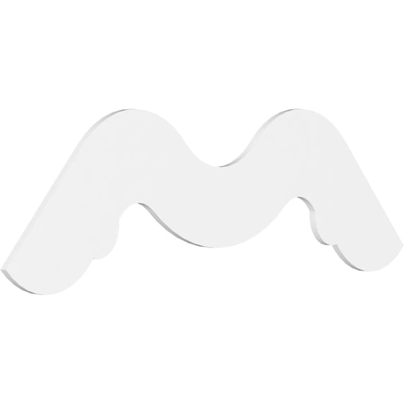 Ekena Millwork 72"W x 42"H x 1"P (14/12) Pitch Midway Architectural Grade PVC Gable Pediment