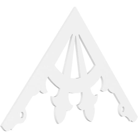 Ekena Millwork 72"W x 42"H x 1"P (14/12) Pitch Riley Architectural Grade PVC Gable Pediment