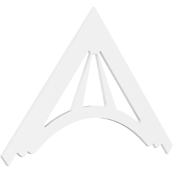 Ekena Millwork 72"W x 42"H x 1"P (14/12) Pitch Stanford Architectural Grade PVC Gable Pediment