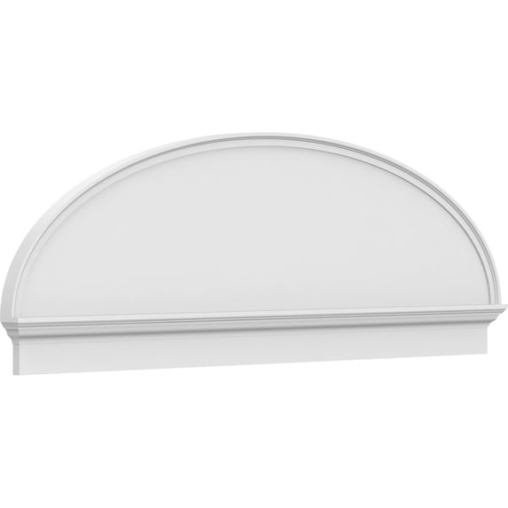 Ekena Millwork 76"W x 25-7/8"H x 2-3/4"P Elliptical Smooth Architectural Grade PVC Combination Pediment