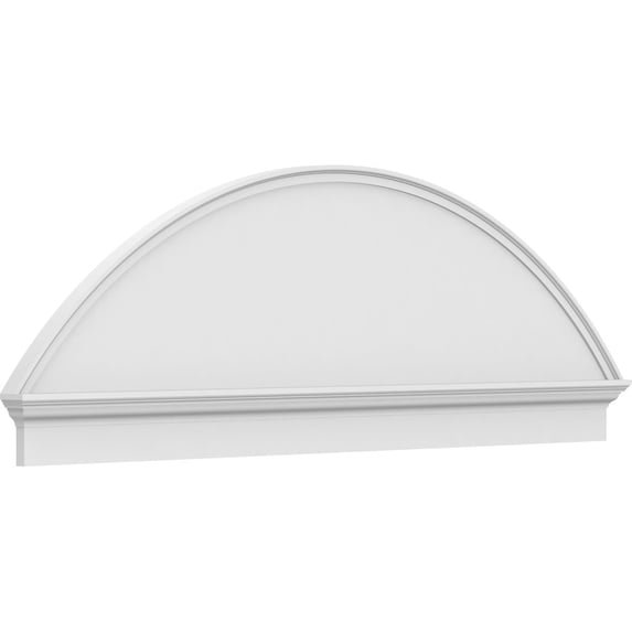 Ekena Millwork 76"W x 25-7/8"H x 2-3/4"P Segment Arch Smooth Architectural Grade PVC Combination Pediment
